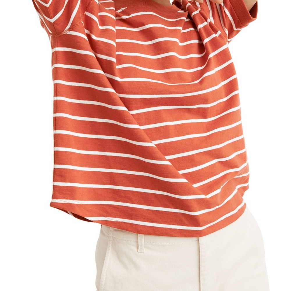 NWT Madewell Everyday Chaffe Stripe Crop Top M